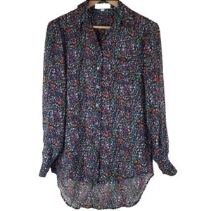 Two by Vince Camuto HiLow Button Down Sheer XSmall